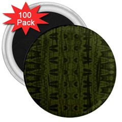 Army Green Color Batik 3  Magnets (100 Pack) by SpinnyChairDesigns