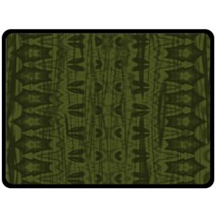 Army Green Color Batik Fleece Blanket (large)  by SpinnyChairDesigns