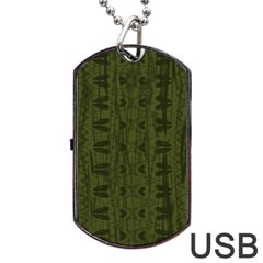 Army Green Color Batik Dog Tag Usb Flash (two Sides)