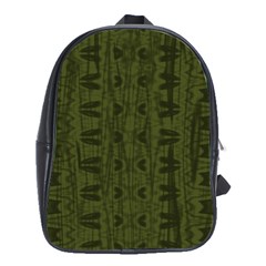 Army Green Color Batik School Bag (xl) by SpinnyChairDesigns