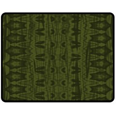 Army Green Color Batik Double Sided Fleece Blanket (medium)  by SpinnyChairDesigns