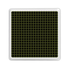 Army Green Black Buffalo Plaid Memory Card Reader (square) by SpinnyChairDesigns