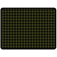 Army Green Black Buffalo Plaid Double Sided Fleece Blanket (large)  by SpinnyChairDesigns