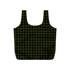 Army Green Black Buffalo Plaid Full Print Recycle Bag (s) by SpinnyChairDesigns