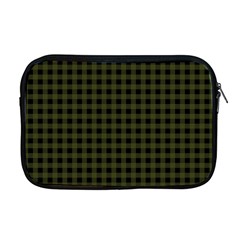 Army Green Black Buffalo Plaid Apple Macbook Pro 17  Zipper Case by SpinnyChairDesigns