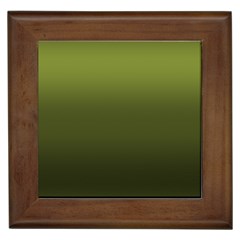 Army Green Gradient Color Framed Tile by SpinnyChairDesigns