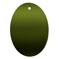 Army Green Gradient Color Ornament (oval) by SpinnyChairDesigns