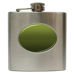 Army Green Gradient Color Hip Flask (6 Oz) by SpinnyChairDesigns