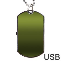 Army Green Gradient Color Dog Tag Usb Flash (two Sides) by SpinnyChairDesigns
