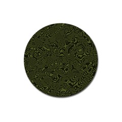 Army Green And Black Stripe Camo Magnet 3  (round) by SpinnyChairDesigns