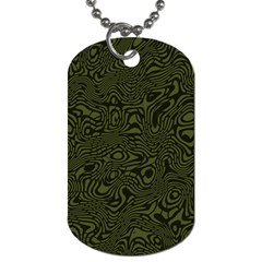 Army Green And Black Stripe Camo Dog Tag (two Sides) by SpinnyChairDesigns