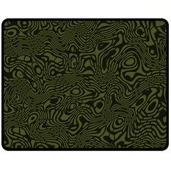 Army Green And Black Stripe Camo Double Sided Fleece Blanket (medium)  by SpinnyChairDesigns