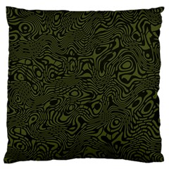 Army Green And Black Stripe Camo Standard Flano Cushion Case (one Side) by SpinnyChairDesigns