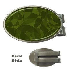 Army Green Color Pattern Money Clips (oval)  by SpinnyChairDesigns