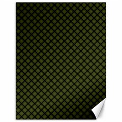 Army Green And Black Plaid Canvas 12  X 16  by SpinnyChairDesigns