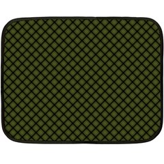 Army Green And Black Plaid Fleece Blanket (mini) by SpinnyChairDesigns