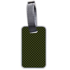 Army Green And Black Plaid Luggage Tag (two Sides) by SpinnyChairDesigns