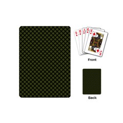 Army Green And Black Plaid Playing Cards Single Design (mini) by SpinnyChairDesigns