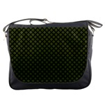 Army Green and Black Plaid Messenger Bag Front