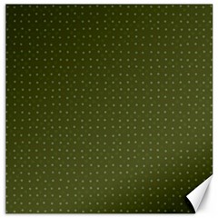 Army Green Color Polka Dots Canvas 16  X 16  by SpinnyChairDesigns