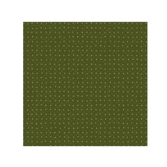 Army Green Color Polka Dots Small Satin Scarf (square) by SpinnyChairDesigns