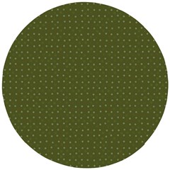 Army Green Color Polka Dots Wooden Puzzle Round by SpinnyChairDesigns