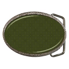 Army Green Color Polka Dots Belt Buckles by SpinnyChairDesigns