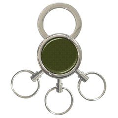 Army Green Color Polka Dots 3-ring Key Chain by SpinnyChairDesigns