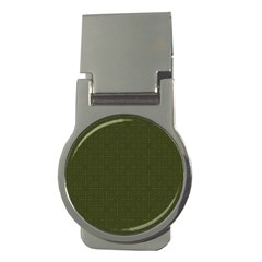Army Green Color Polka Dots Money Clips (round)  by SpinnyChairDesigns