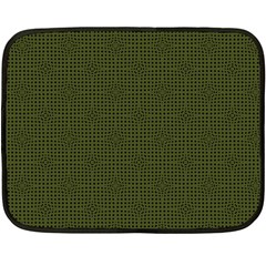 Army Green Color Polka Dots Fleece Blanket (mini) by SpinnyChairDesigns