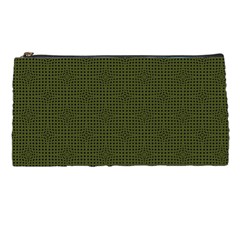 Army Green Color Polka Dots Pencil Case by SpinnyChairDesigns