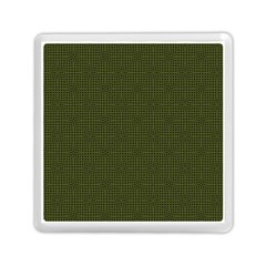 Army Green Color Polka Dots Memory Card Reader (square) by SpinnyChairDesigns