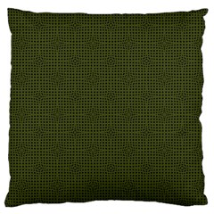 Army Green Color Polka Dots Large Flano Cushion Case (two Sides) by SpinnyChairDesigns