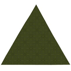 Army Green Color Polka Dots Wooden Puzzle Triangle by SpinnyChairDesigns