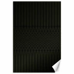 Army Green Black Stripes Canvas 24  X 36  by SpinnyChairDesigns