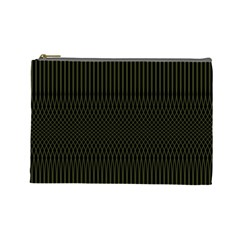 Army Green Black Stripes Cosmetic Bag (large) by SpinnyChairDesigns