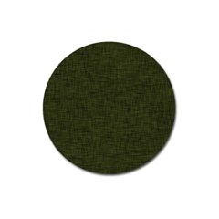 Army Green Texture Magnet 3  (round) by SpinnyChairDesigns