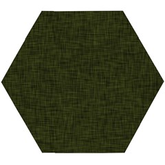 Army Green Texture Wooden Puzzle Hexagon by SpinnyChairDesigns