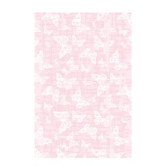 Ballet Pink White Color Butterflies Batik  Shower Curtain 48  X 72  (small)  by SpinnyChairDesigns