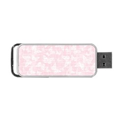 Ballet Pink White Color Butterflies Batik  Portable Usb Flash (two Sides) by SpinnyChairDesigns