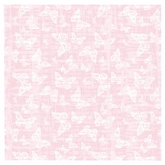 Ballet Pink White Color Butterflies Batik  Wooden Puzzle Square by SpinnyChairDesigns