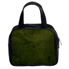 Army Green Color Grunge Classic Handbag (two Sides) by SpinnyChairDesigns
