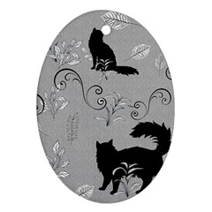 Grey Cats Design  Ornament (oval) by Abe731