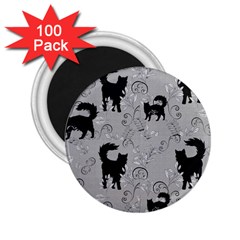 Grey Black Cats Design 2 25  Magnets (100 Pack) 