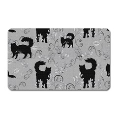 Grey Black Cats Design Magnet (rectangular)