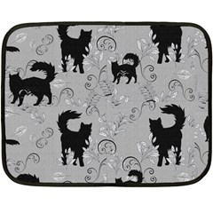 Grey Black Cats Design Double Sided Fleece Blanket (mini) 