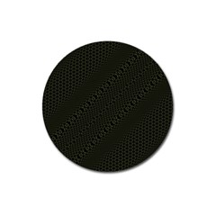 Army Green And Black Netting Magnet 3  (round) by SpinnyChairDesigns