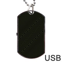 Army Green And Black Netting Dog Tag Usb Flash (two Sides) by SpinnyChairDesigns