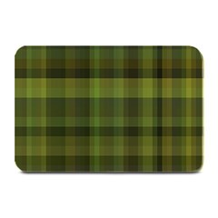 Army Green Color Plaid Plate Mats by SpinnyChairDesigns
