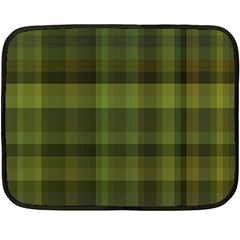 Army Green Color Plaid Fleece Blanket (mini) by SpinnyChairDesigns